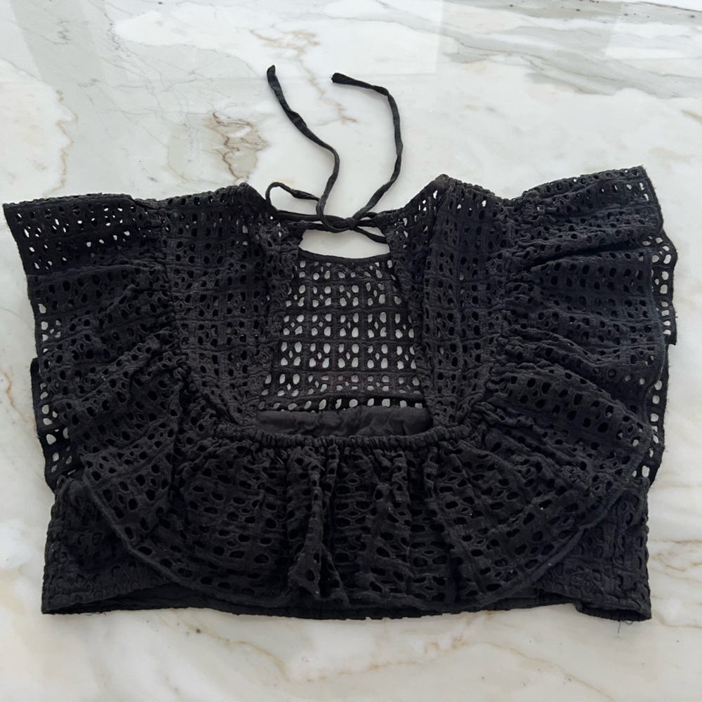 URBAN OUTFITTERS BLACK COTTON CROP TOP SIZE S - Picture 4 of 12
